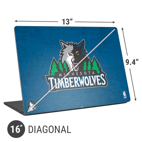 NBA Minnesota Timberwolves Distressed Universal Laptop 16in (13 x 9.4in) Skin